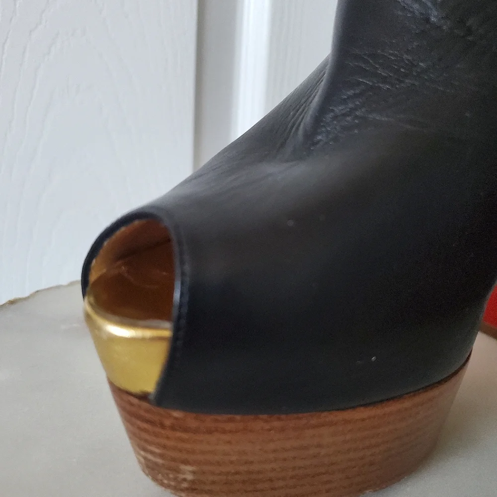 Christian Louboutin Black Leather Platforms